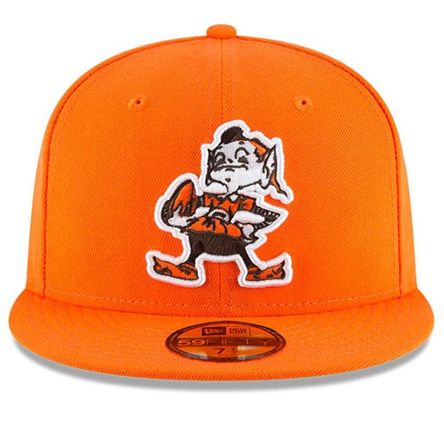 Casquette ajustée New Era Cleveland Browns Omaha Throwback 59FIFTY orange pour homme