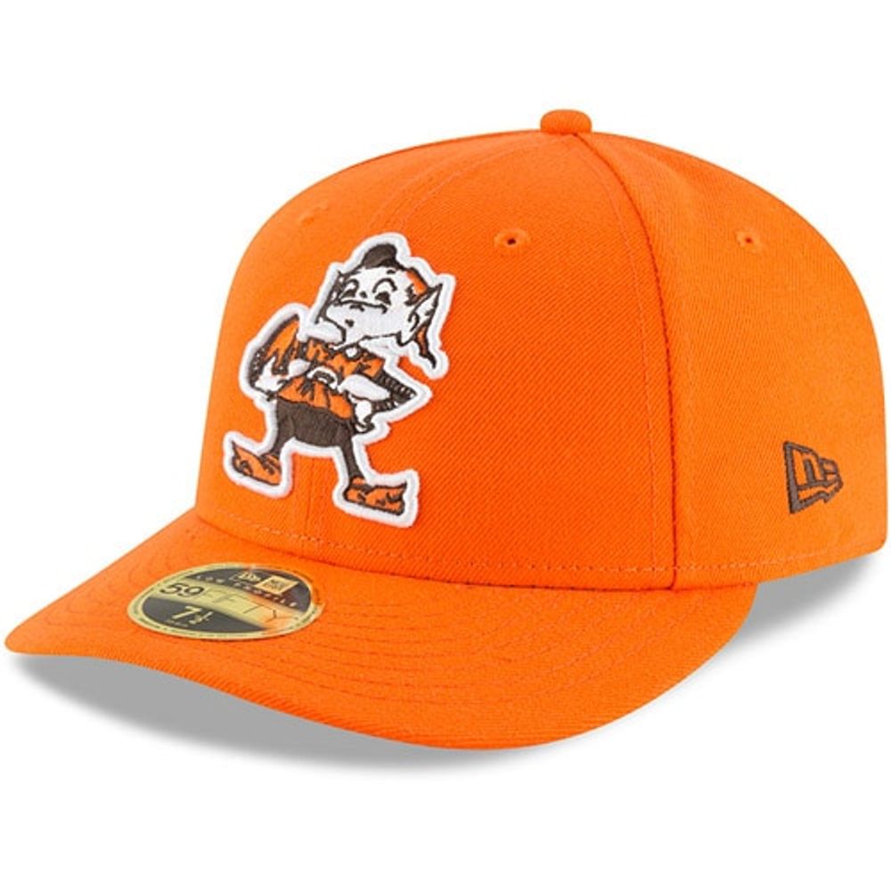 Men's New Era Orange Cleveland Browns Omaha Throwback Low Profile 59FIFTY Fitted Hat