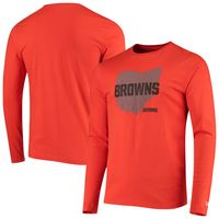 Men's New Era Orange Cleveland Browns State Long Sleeve T-Shirt