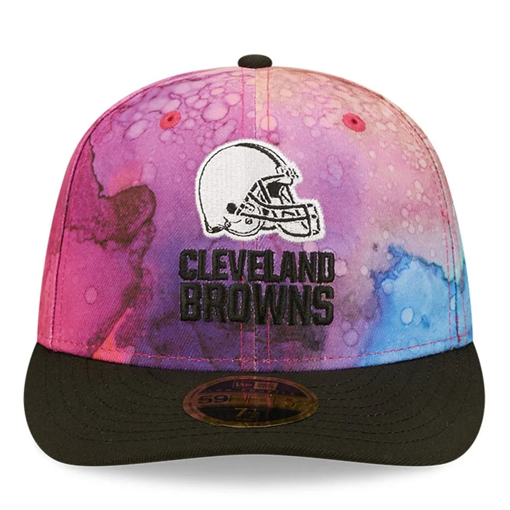 Casquette ajustée 59FIFTY à profil bas Cleveland Browns 2022 NFL Crucial Catch New Era pour homme, rose/noir