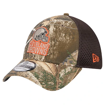 Casquette New Era Realtree Camo/Brown Cleveland Browns Active 39THIRTY Flex pour homme