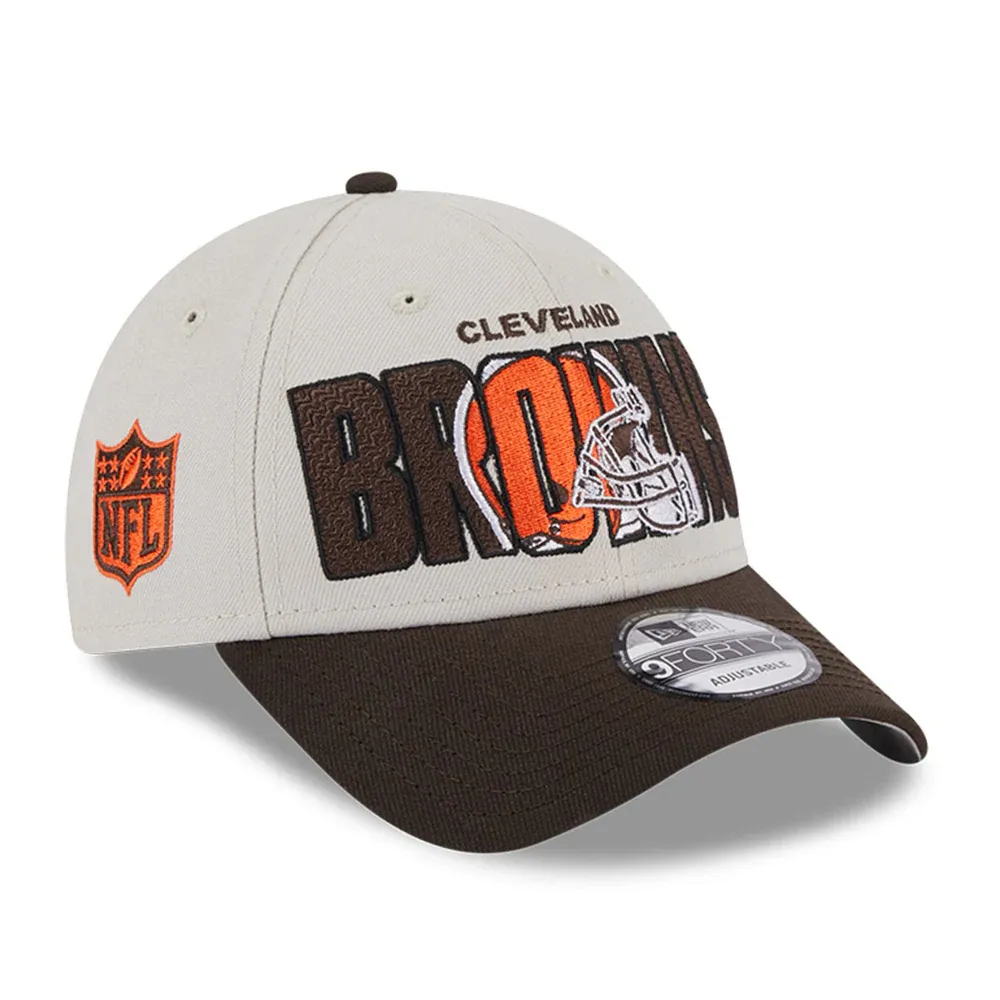 Men's New Era Stone/Brown Cleveland Browns 2023 NFL Draft 9FORTY Adjustable  Hat