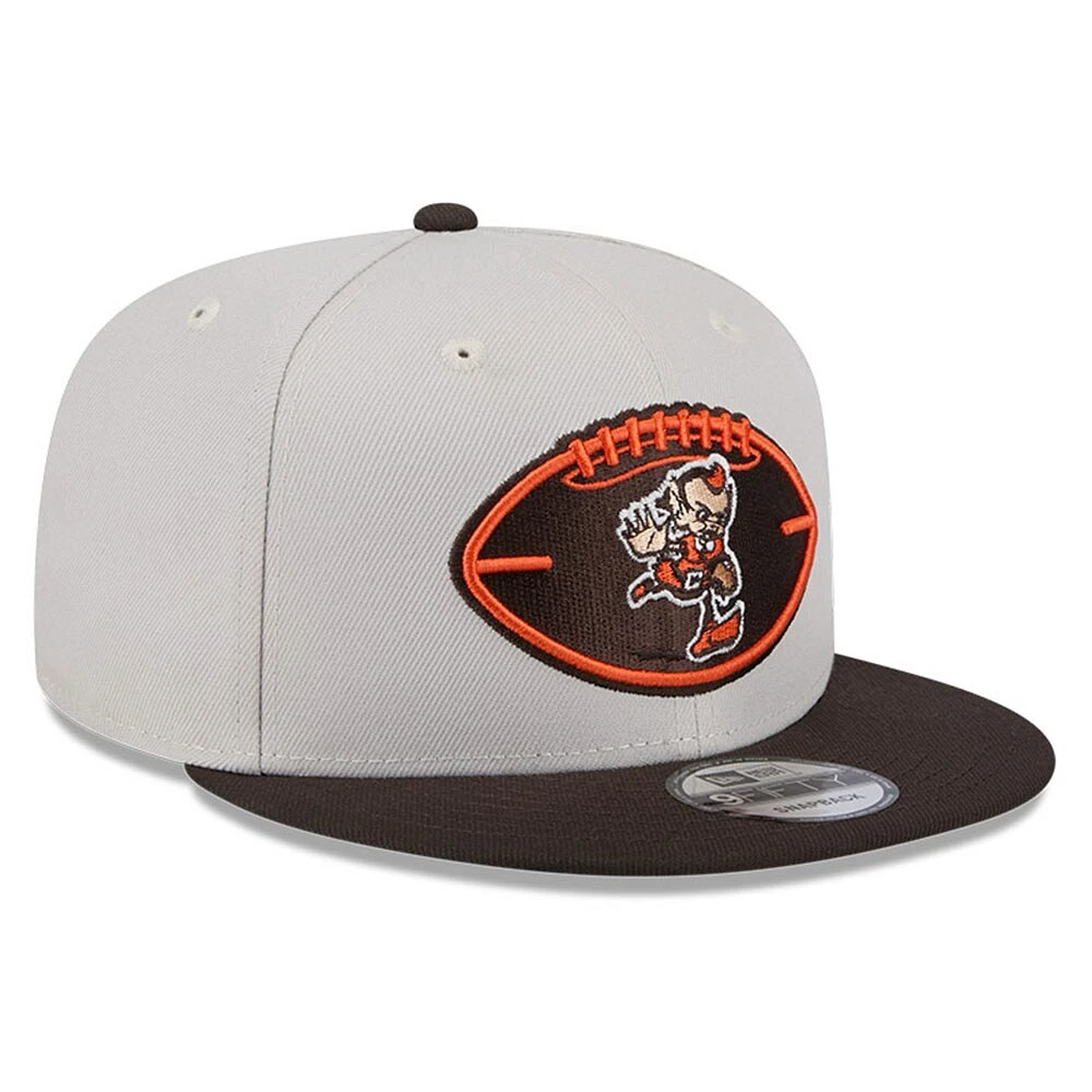 Men's New Era Stone/Brown Cleveland Browns 2024 Sideline Historic 9FIFTY Snapback Hat