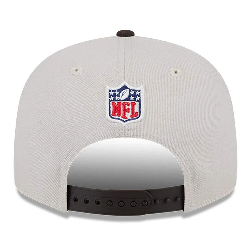 Casquette snapback 9FIFTY historique Cleveland Browns 2024 Sideline New Era pierre/marron pour hommes