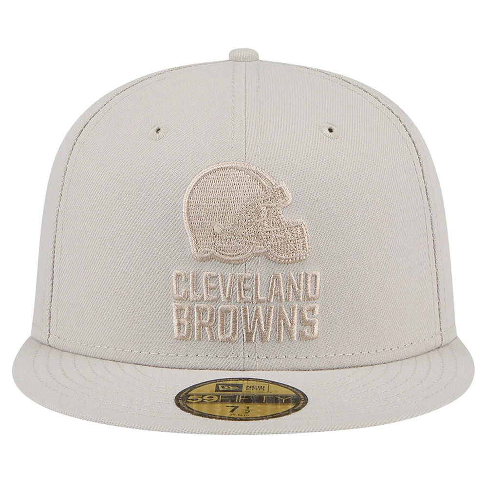 Men's New Era Stone Cleveland Browns Color Pack 59FIFTY Fitted Hat