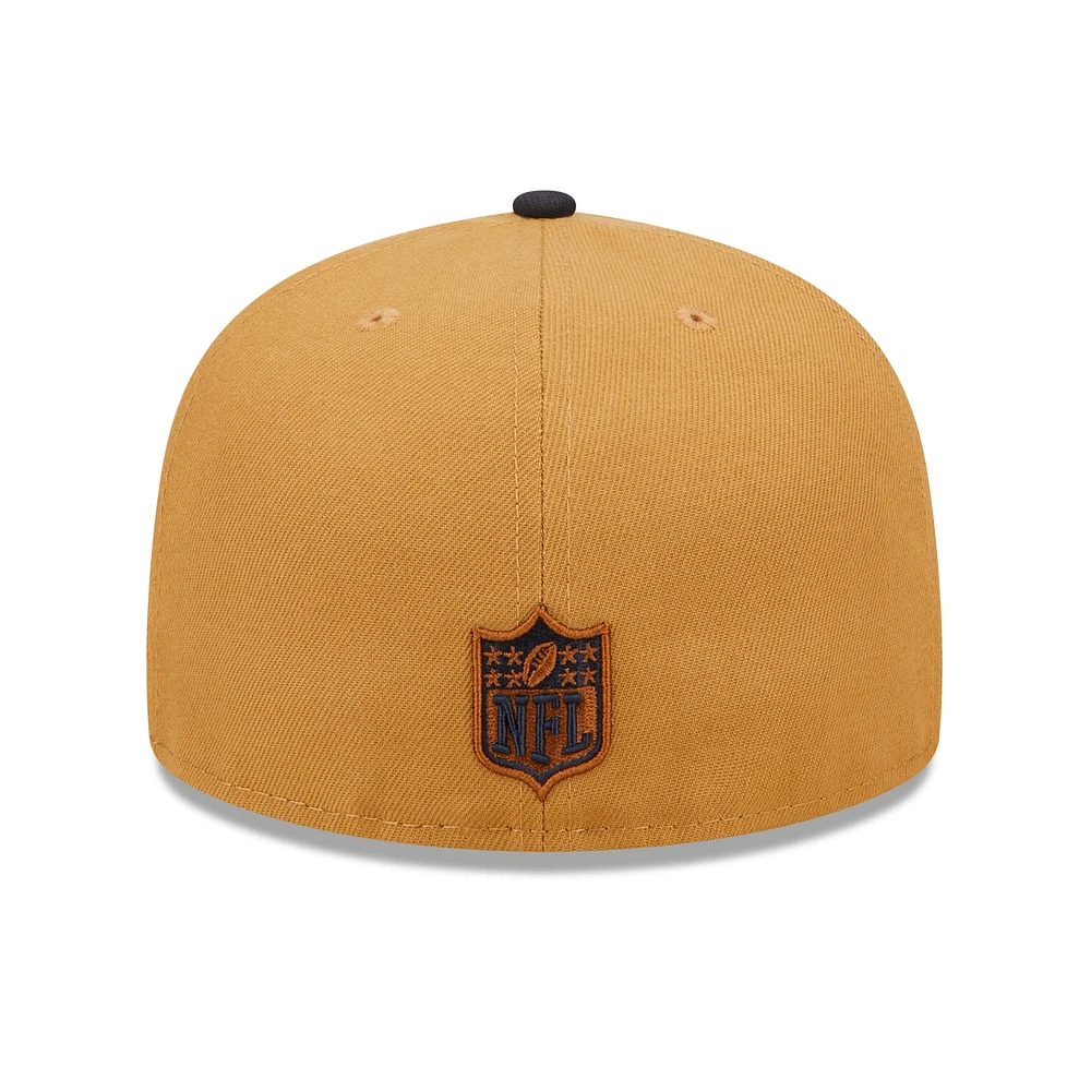 Men's New Era Tan/Navy Cleveland Browns 60th Anniversary Wheat 59FIFTY fitted hat