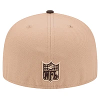 Men's New Era Tan Cleveland Browns  Throwback Logo Main 59FIFTY Fitted Hat