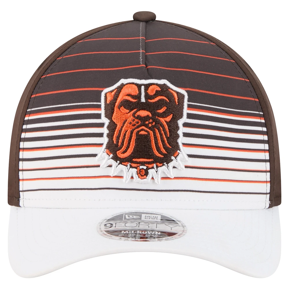 Men's New Era  White/Brown Cleveland Browns Adventure Gradient 9FORTY M-Crown A-Frame Adjustable Hat