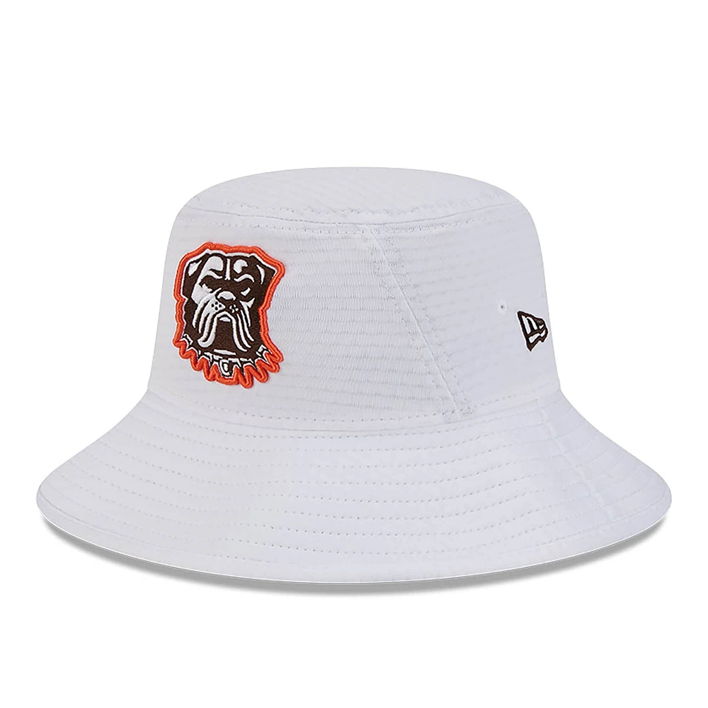 Men's New Era White Cleveland Browns 2024 NFL Training Camp Stretch Bucket Hat