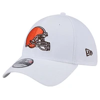 Men's New Era White Cleveland Browns Main 39THIRTY Flex Hat