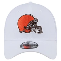 Men's New Era White Cleveland Browns Main 39THIRTY Flex Hat