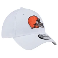 Men's New Era White Cleveland Browns Main 39THIRTY Flex Hat