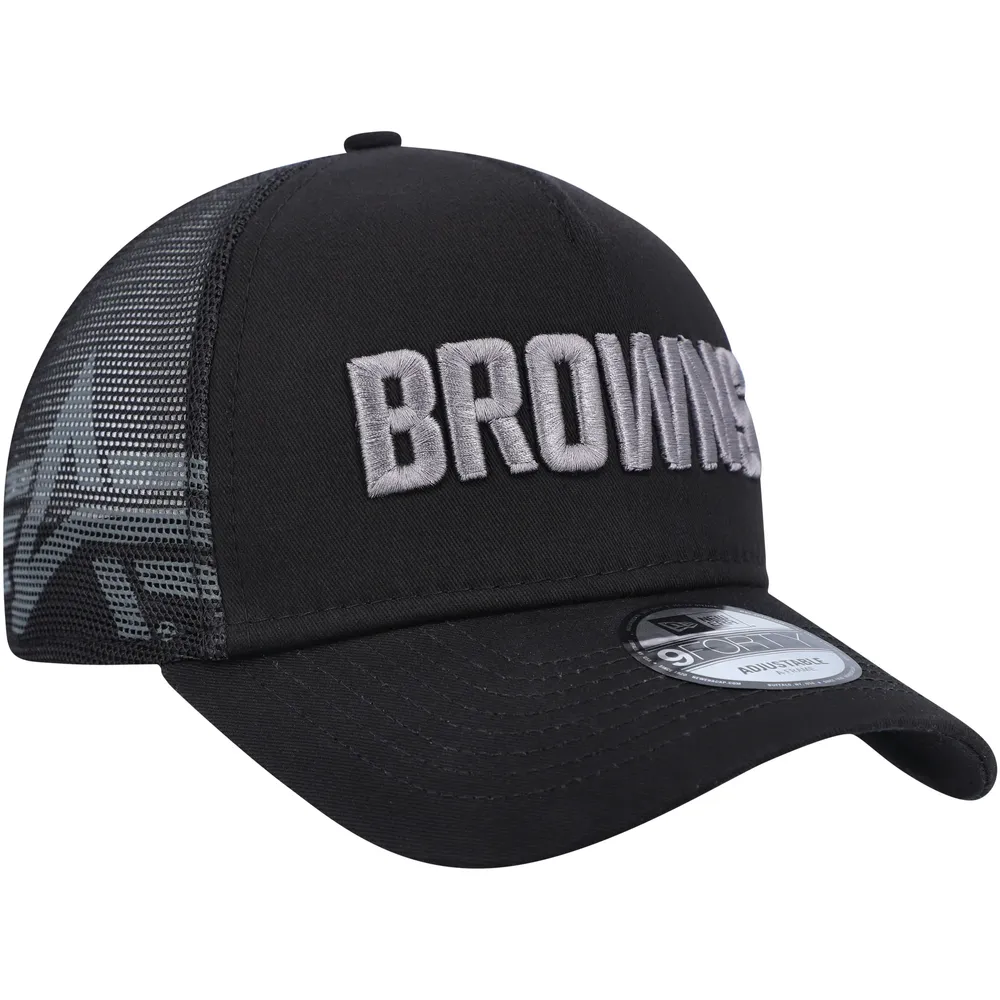 Cleveland Browns New Era A-Frame Trucker 9FORTY Adjustable Hat - Brown