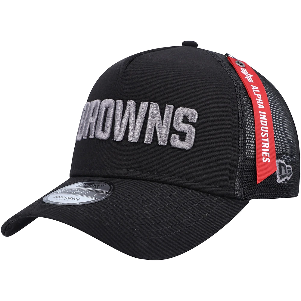 NWE BROWNS NOIR NFL ALPHA A-FRAME TRUCKER 9FORTY HATMENSTR