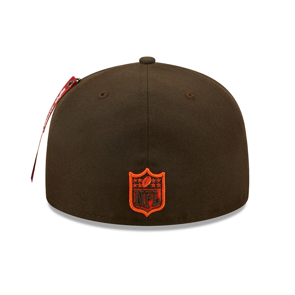 Casquette ajustée Alpha 59FIFTY des Cleveland Browns pour homme New Era x Industries marron