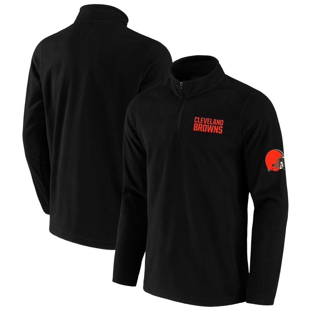 Men's NFL x Darius Rucker Collection by Fanatics Black Cleveland Browns Polar Fleece Quarter-Zip Jacket