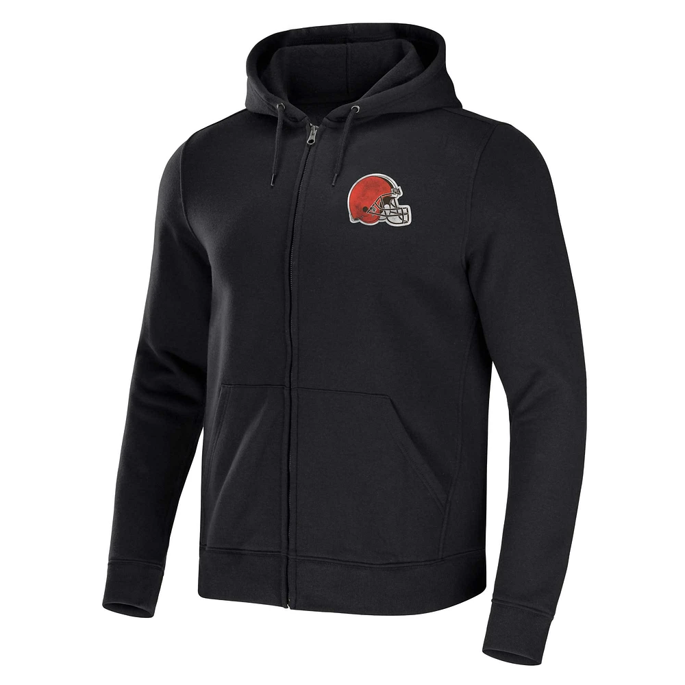 Collection NFL x Darius Rucker pour hommes par Fanatics Sweat à capuche entièrement zippé noir Cleveland Browns Rocker