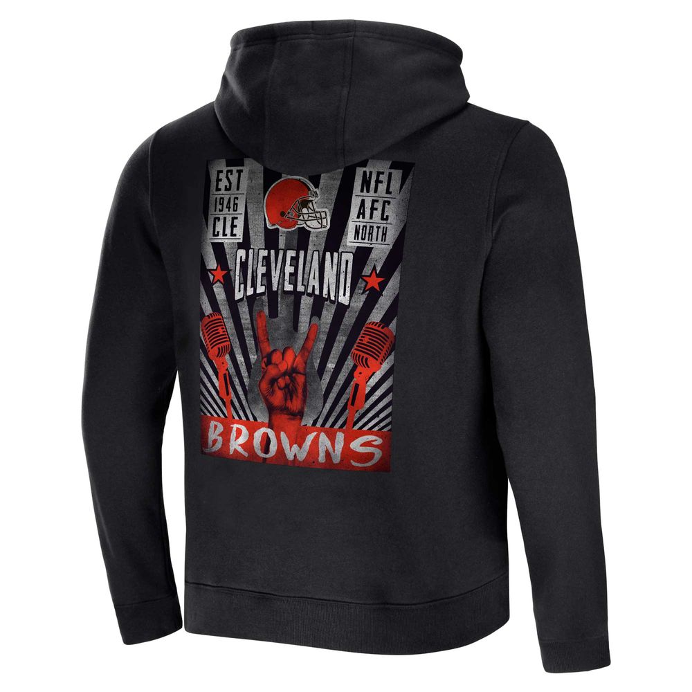 Men's NFL x Darius Rucker Collection by Fanatics Black Cleveland Browns Rocker Full-Zip Hoodie