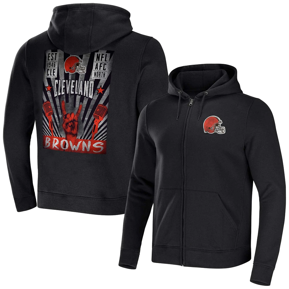 Collection NFL x Darius Rucker pour hommes par Fanatics Sweat à capuche entièrement zippé noir Cleveland Browns Rocker