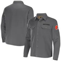 Collection NFL x Darius Rucker pour hommes par Fanatics Veste chemise boutonnée en toile grise des Cleveland Browns