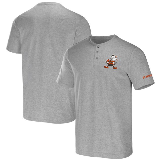 Collection NFL x Darius Rucker par Fanatics T-shirt Henley Cleveland Browns gris chiné pour homme