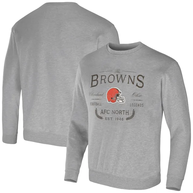 Men's Junk Food Brown/Orange Cleveland Browns Color Block Pullover  Sweatshirt