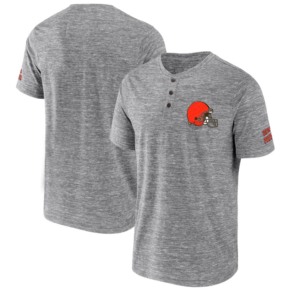 Men's NFL x Darius Rucker Collection by Fanatics Heathered Gray Cleveland Browns Slub Henley T-Shirt