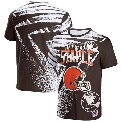 Cleveland Browns NFL x Staple All Over Print T-Shirt - Brown
