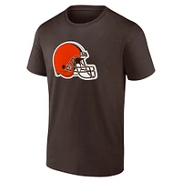 Men's Nick Chubb Brown Cleveland Browns Player Icon Name & Number T-Shirt