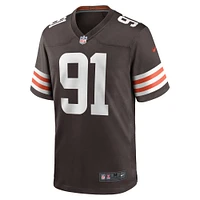 Maillot de match l'équipe Nike Alex Wright marron des Cleveland Browns pour hommes