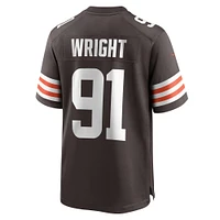 Men's Nike Alex Wright  Brown Cleveland Browns Team Game Jersey