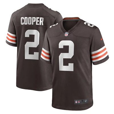 Maillot de match joueur Nike Amari Cooper marron des Cleveland Browns pour homme