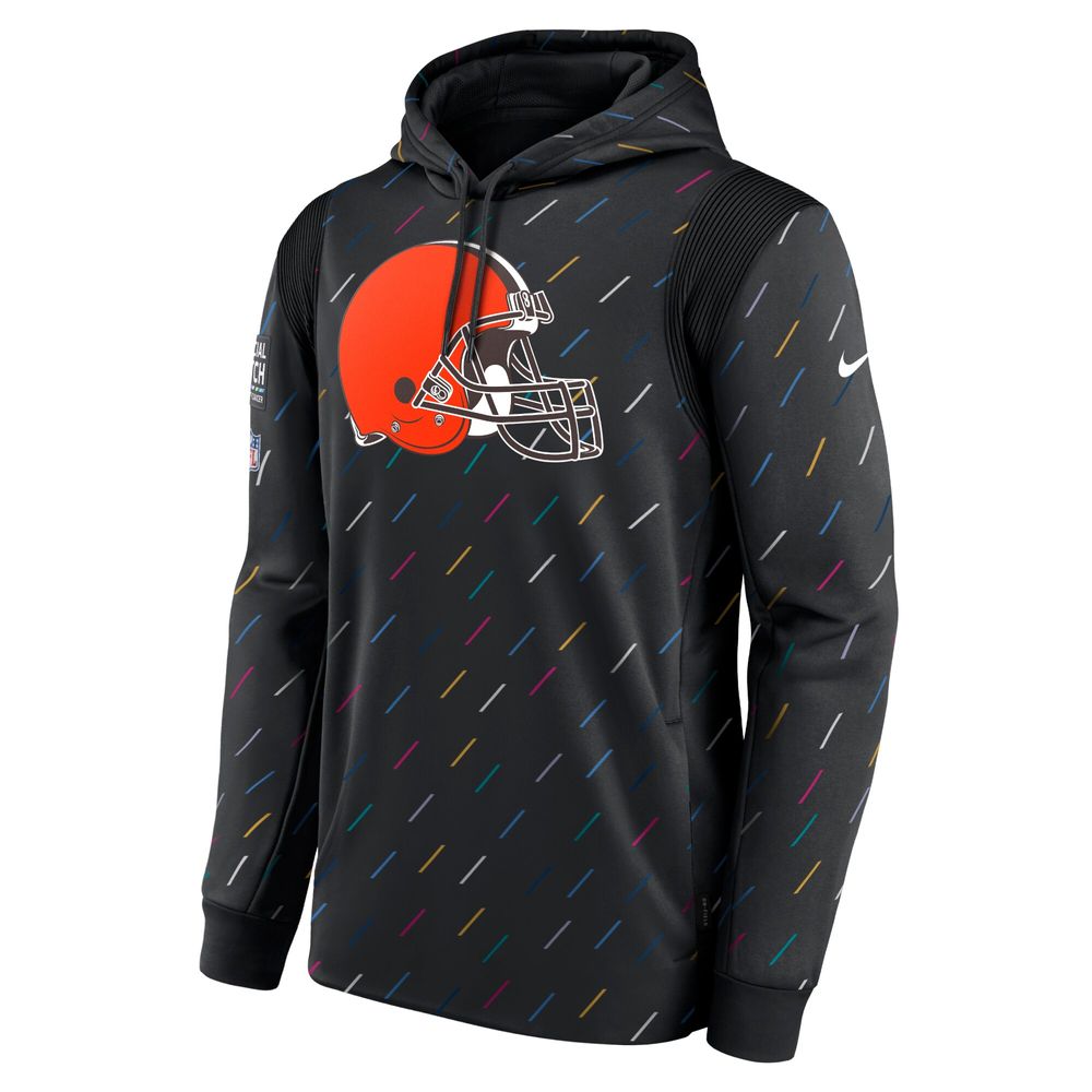 Men's Nike Anthracite Cleveland Browns 2021 NFL Crucial Catch - Therma Pullover Hoodie