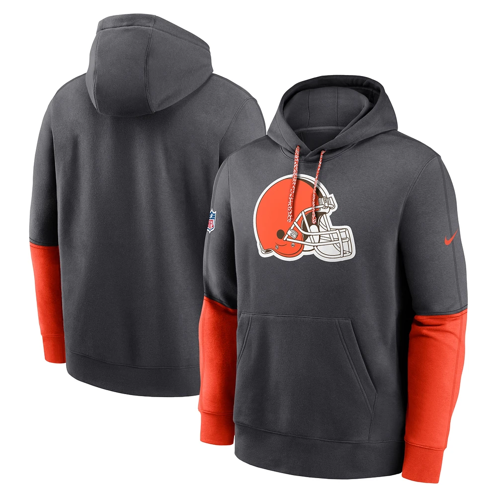 Sweat à capuche Nike Anthracite Cleveland Browns 2024 Sideline Club pour homme