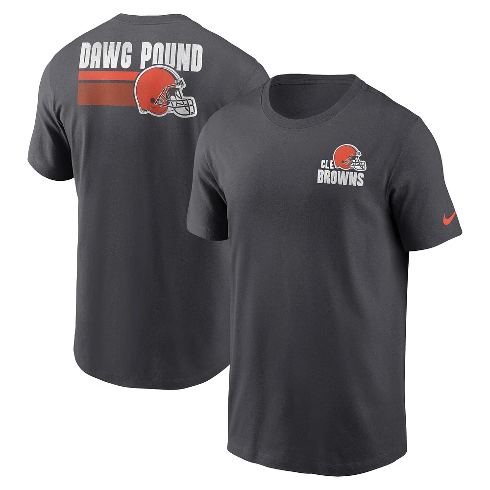 T-shirt essentiel Nike Cleveland Browns Blitz anthracite pour homme