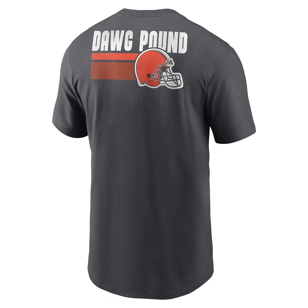 T-shirt essentiel Nike Cleveland Browns Blitz anthracite pour homme