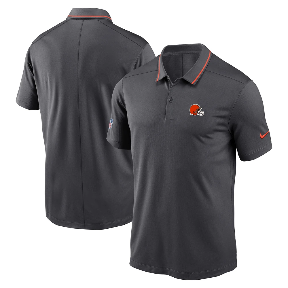 Men's Nike Anthracite Cleveland Browns Sideline Victory Performance Polo