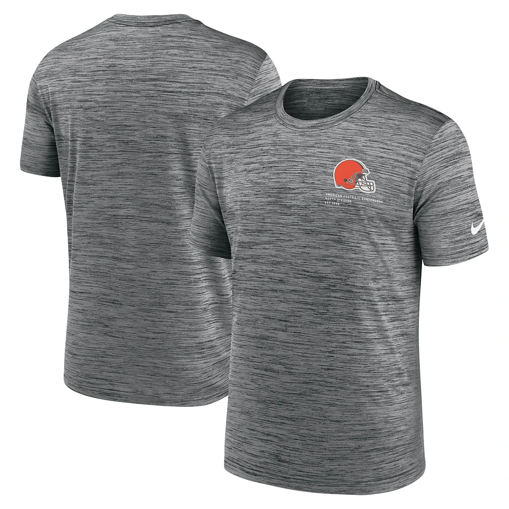 T-shirt Nike Velocity Performance Anthracite Cleveland Browns pour homme