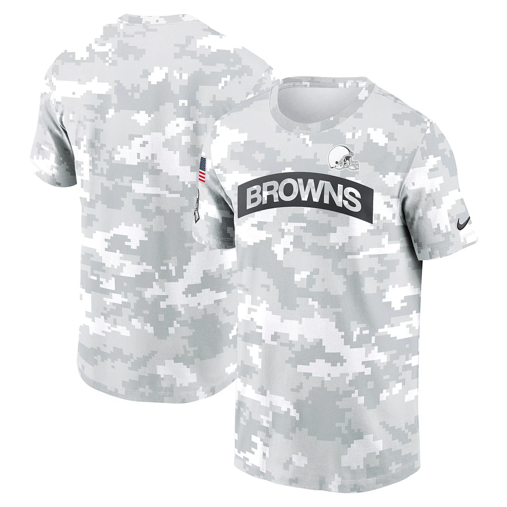 T-shirt Nike Arctic Camo Cleveland Browns 2024 Salute To Service Performance pour homme