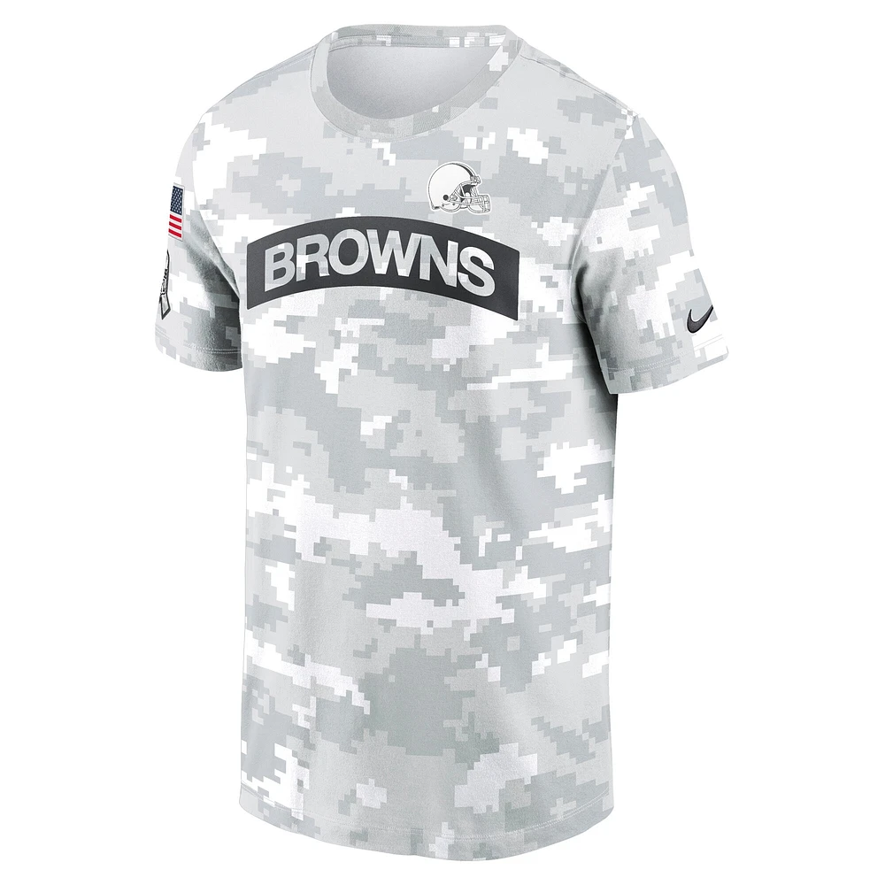 T-shirt Nike Arctic Camo Cleveland Browns 2024 Salute To Service Performance pour homme