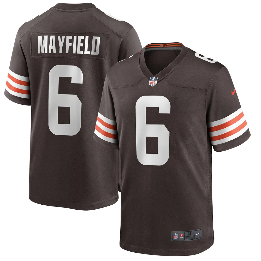 Maillot de joueur jeu Nike Baker Mayfield pour hommes, marron, Cleveland Browns