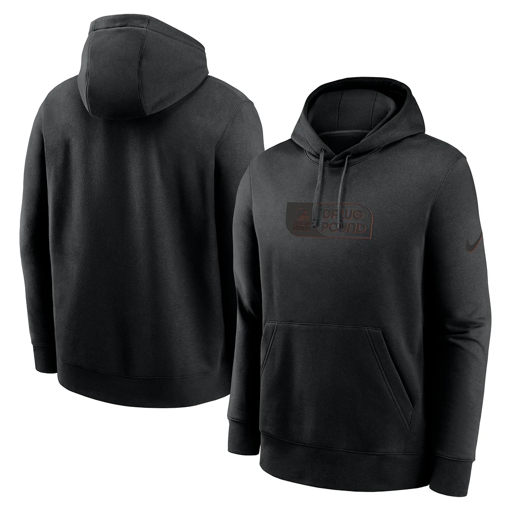 Men's Nike Black Cleveland Browns Edge French Terry Club Pullover Hoodie