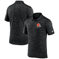 Polo Nike noir Cleveland Browns Fashion Performance en piqué pour homme