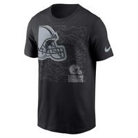 Men's Nike Black Cleveland Browns RFLCTV Logo Crop - T-Shirt