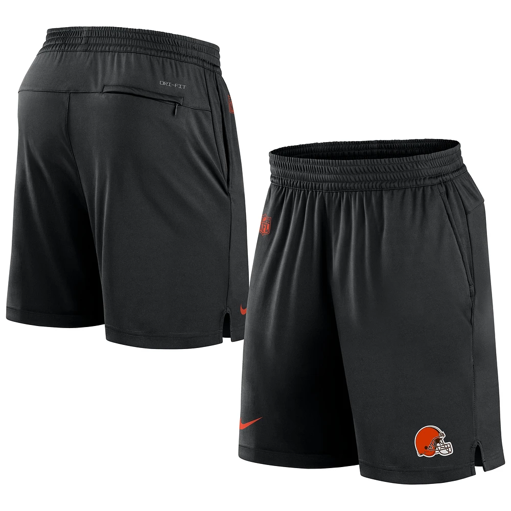 Short Nike noir Cleveland Browns Sideline Performance pour homme