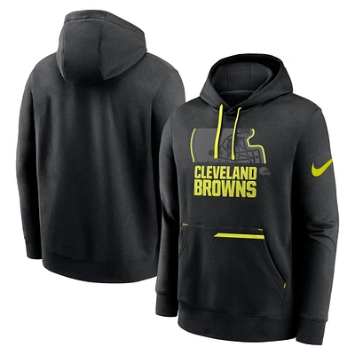 Sweat à capuche Nike noir Cleveland Browns Volt pour homme