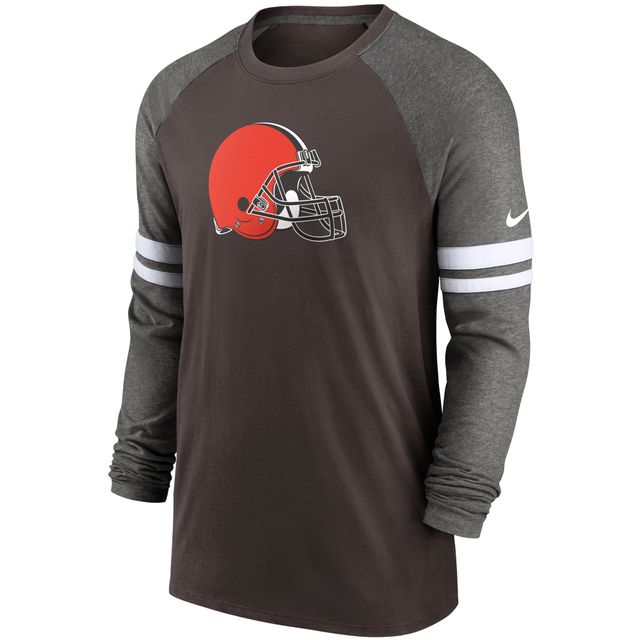 Nike / Men's Cleveland Browns Dri-FIT Brown Long Sleeve Raglan T-Shirt