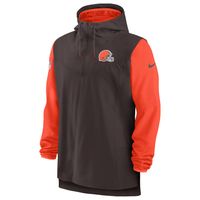 Men's Nike Brown/Orange Cleveland Browns Sideline Player Quarter-Zip Hoodie