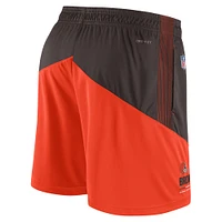 Men's Nike Brown/Orange Cleveland Browns Sideline Primary Lockup Performance Shorts