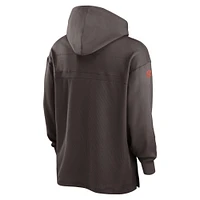 Haut à capuche léger et performant Nike marron Cleveland Browns 2023 Sideline pour homme